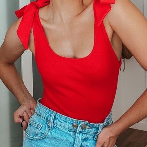 Princess Polly Red Body Suit - Medium